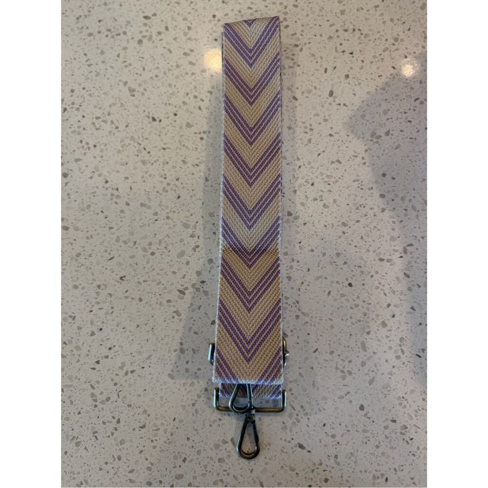 Bodomint Ziggy Strap in Lavender and Beige Chevron Replacement Bag Strap NWOT